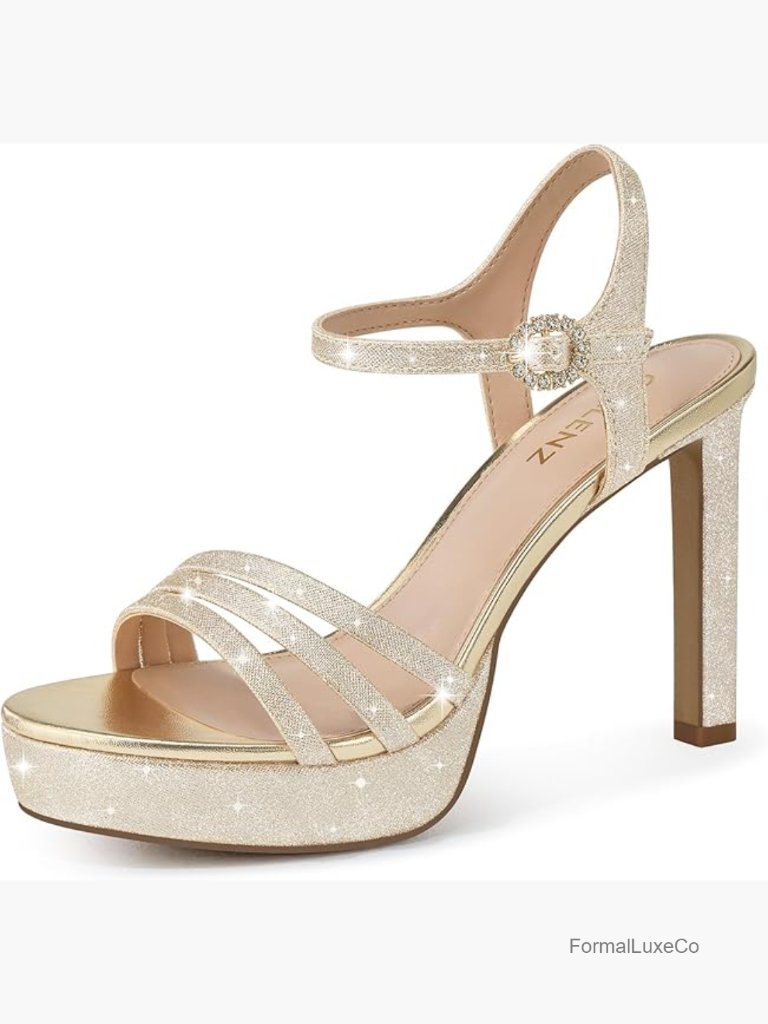 Strappy Platform Heeled Sandals Wedding Prom Party Sexy Heels 4.3 Inch